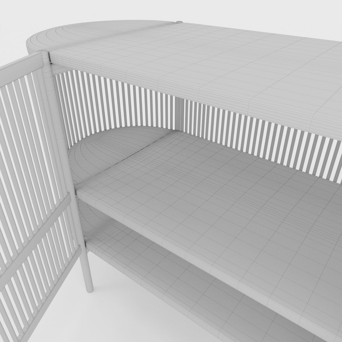 Bastone Sideboard Oak with Doors 3D model_16