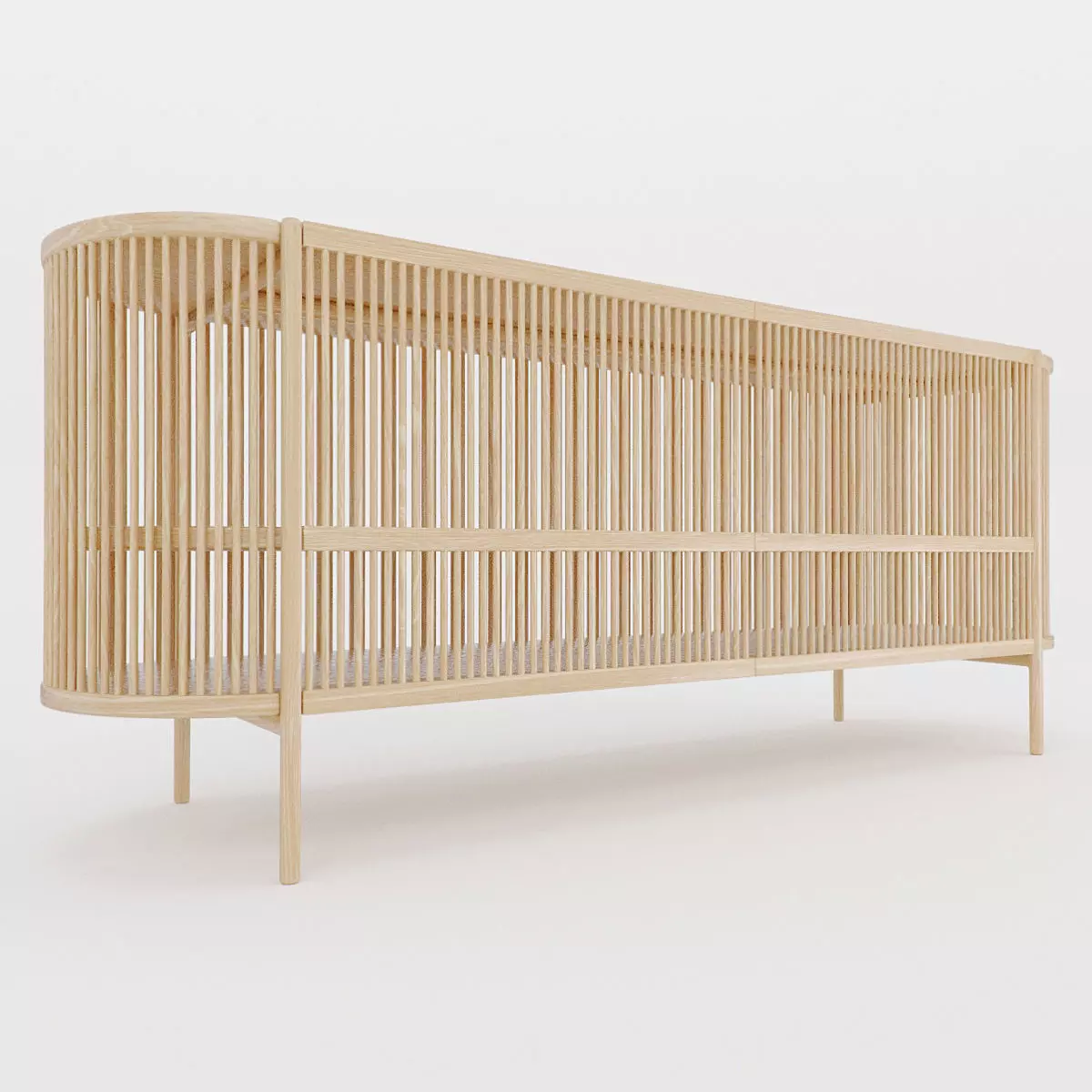 Bastone Sideboard Oak with Doors 3D model_0