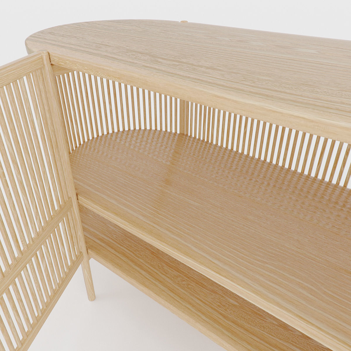 Bastone Sideboard Oak with Doors 3D model_6