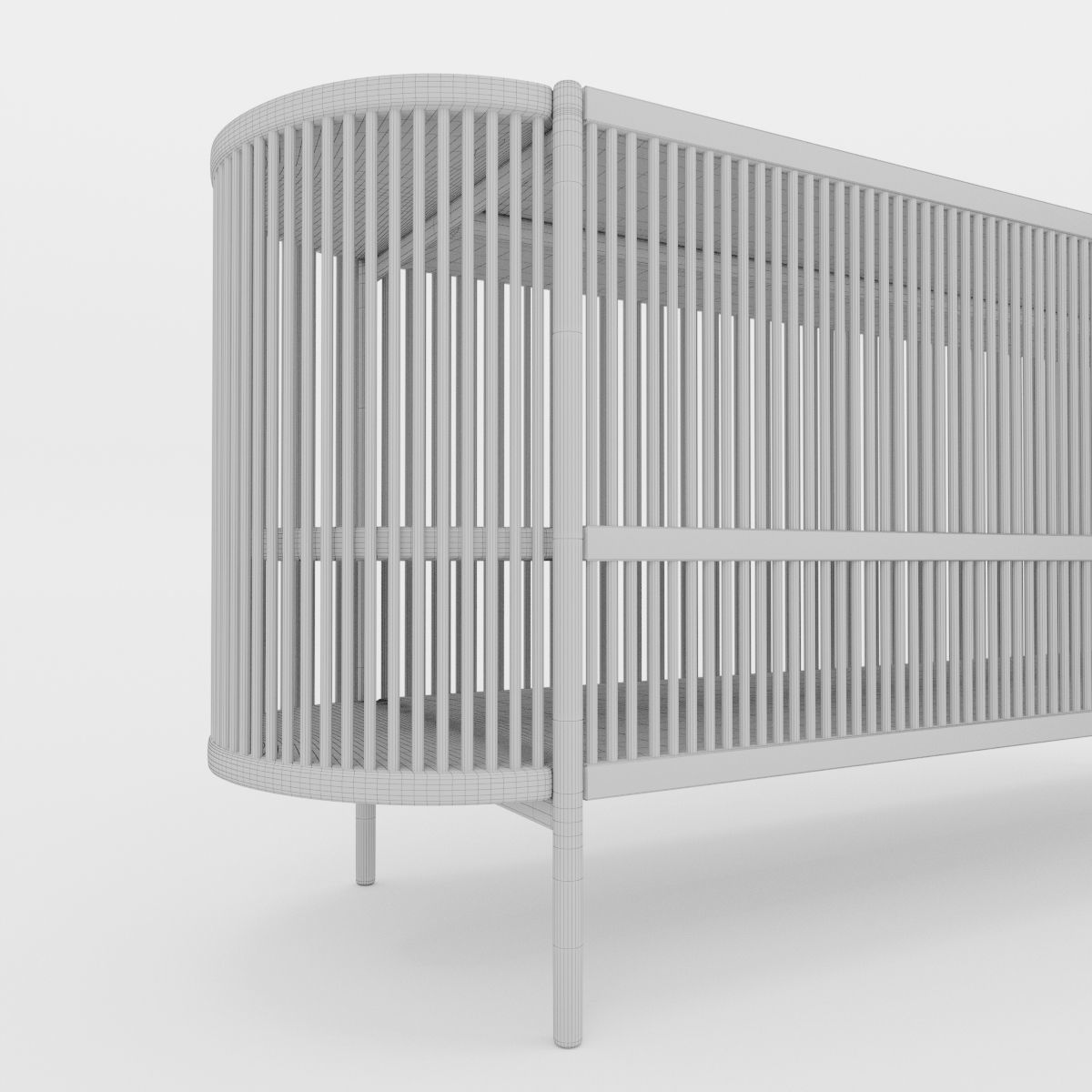 Bastone Sideboard Oak with Doors 3D model_12