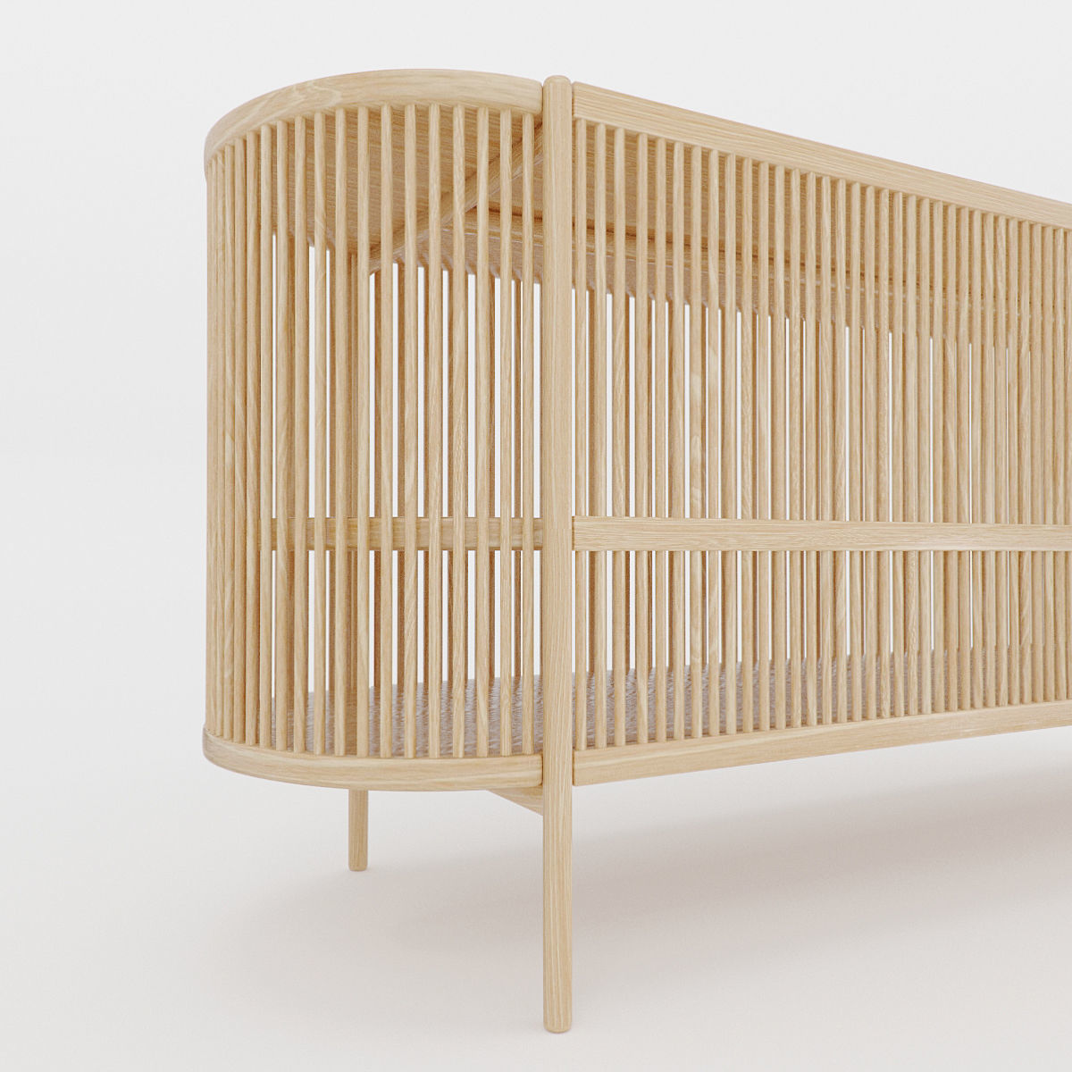 Bastone Sideboard Oak with Doors 3D model_2