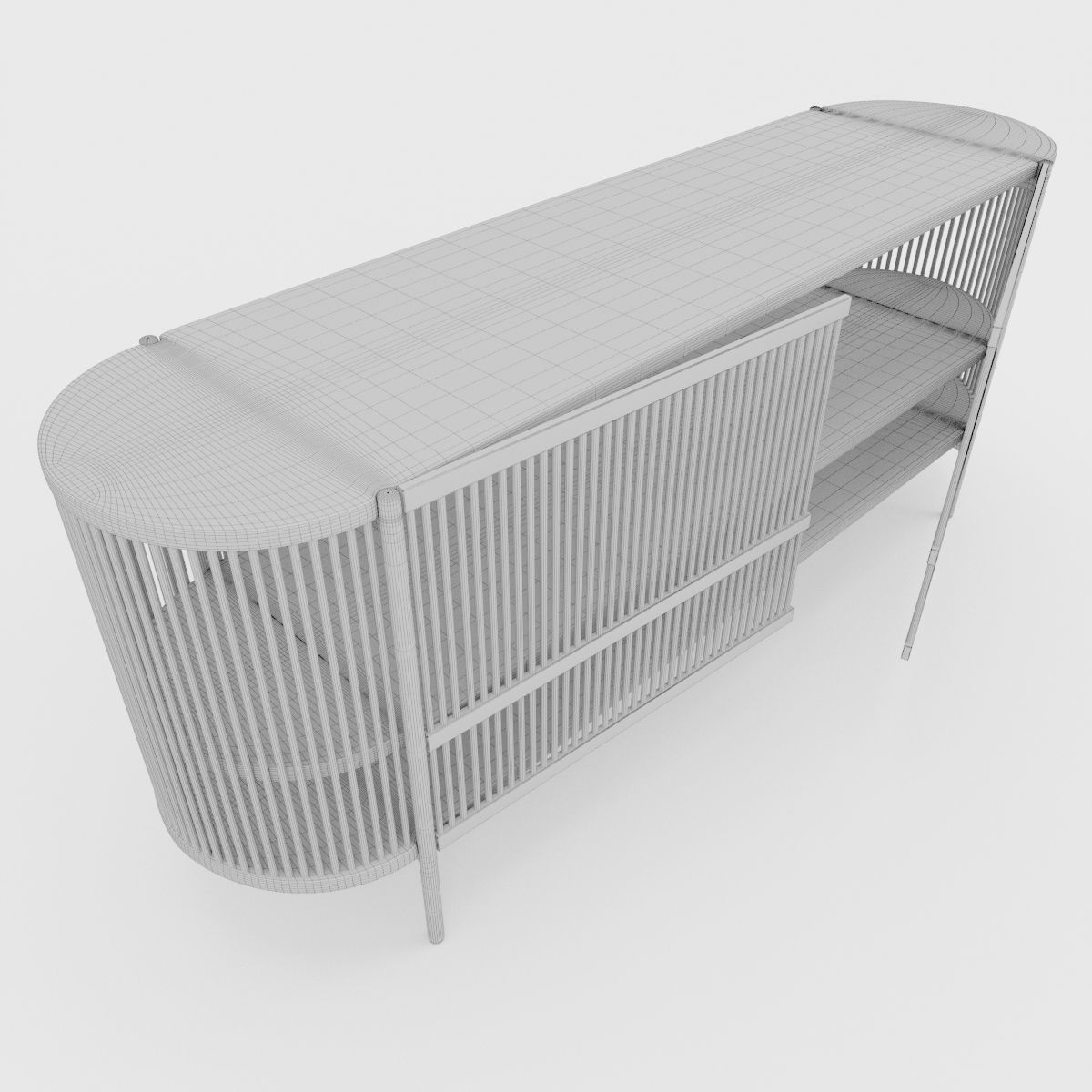 Bastone Sideboard Oak with Doors 3D model_11