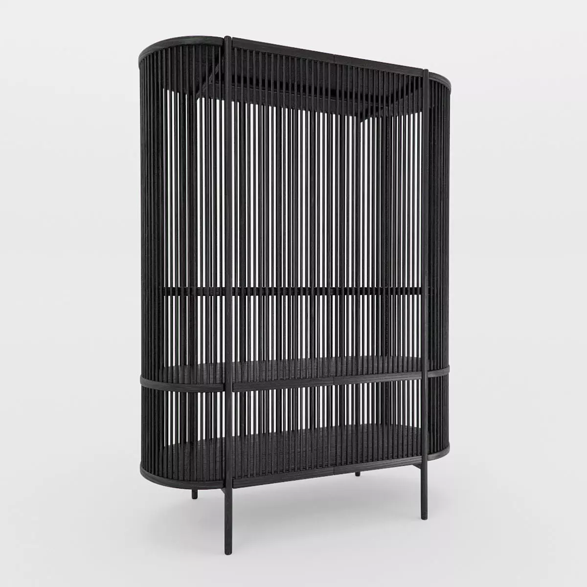 Bastone Cabinet Black with Doors 3D model