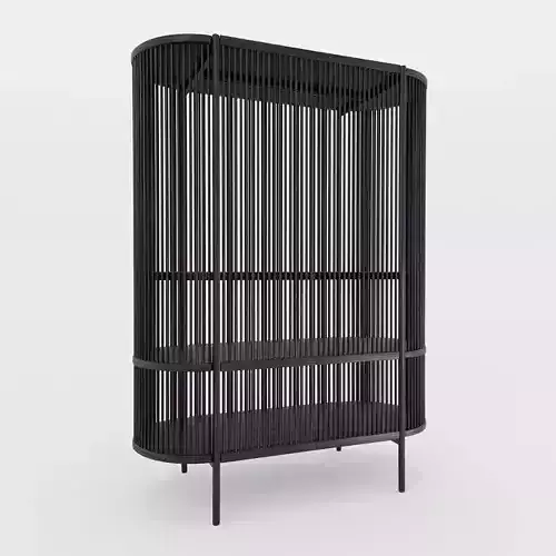 Bastone Cabinet Black with Doors