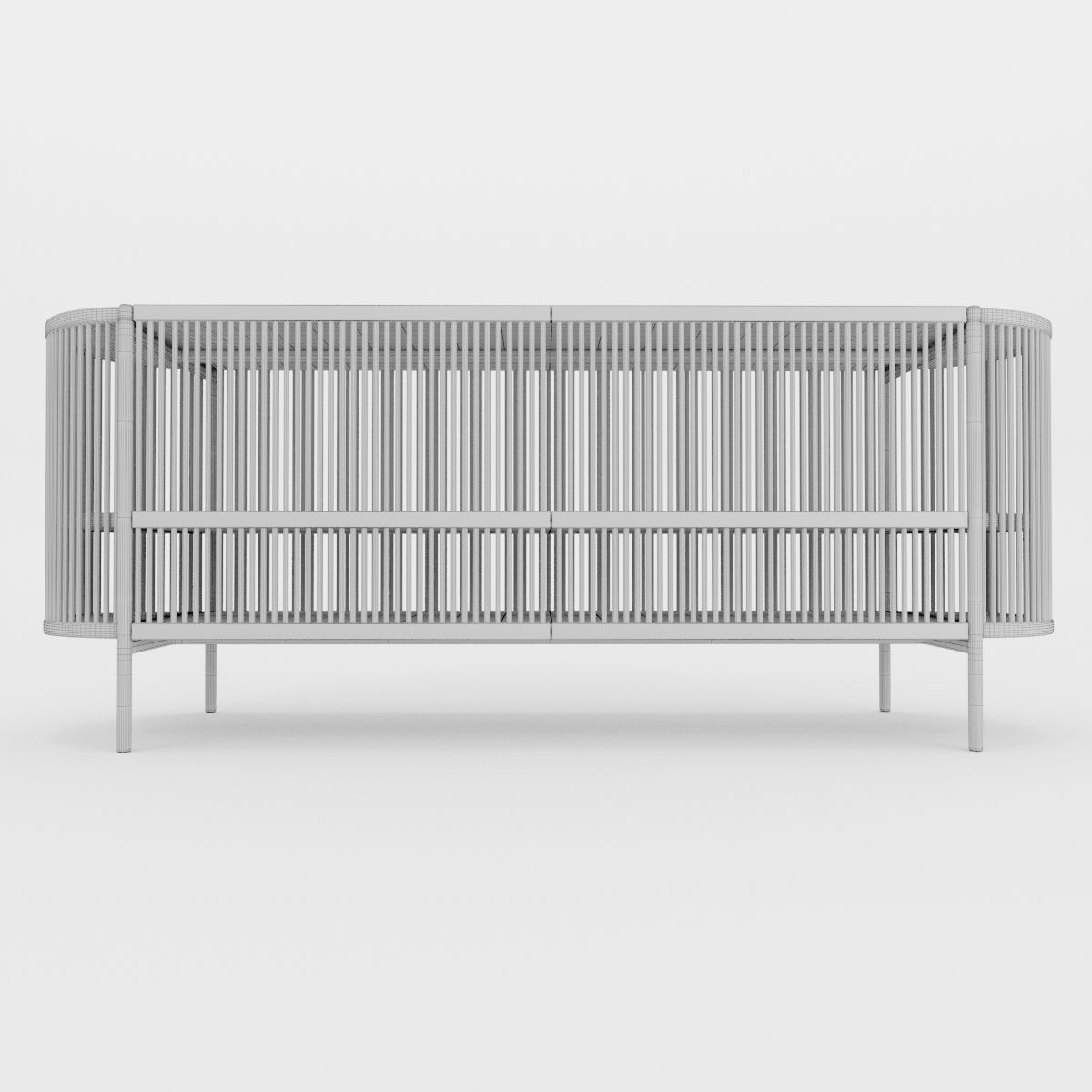 Bastone Sideboard Black with Doors 3D model_14