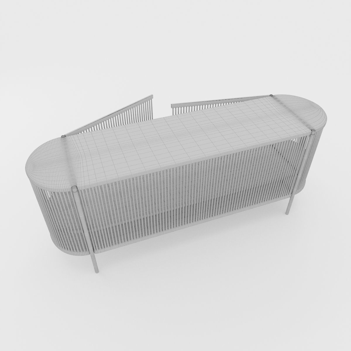 Bastone Sideboard Black with Doors 3D model_18