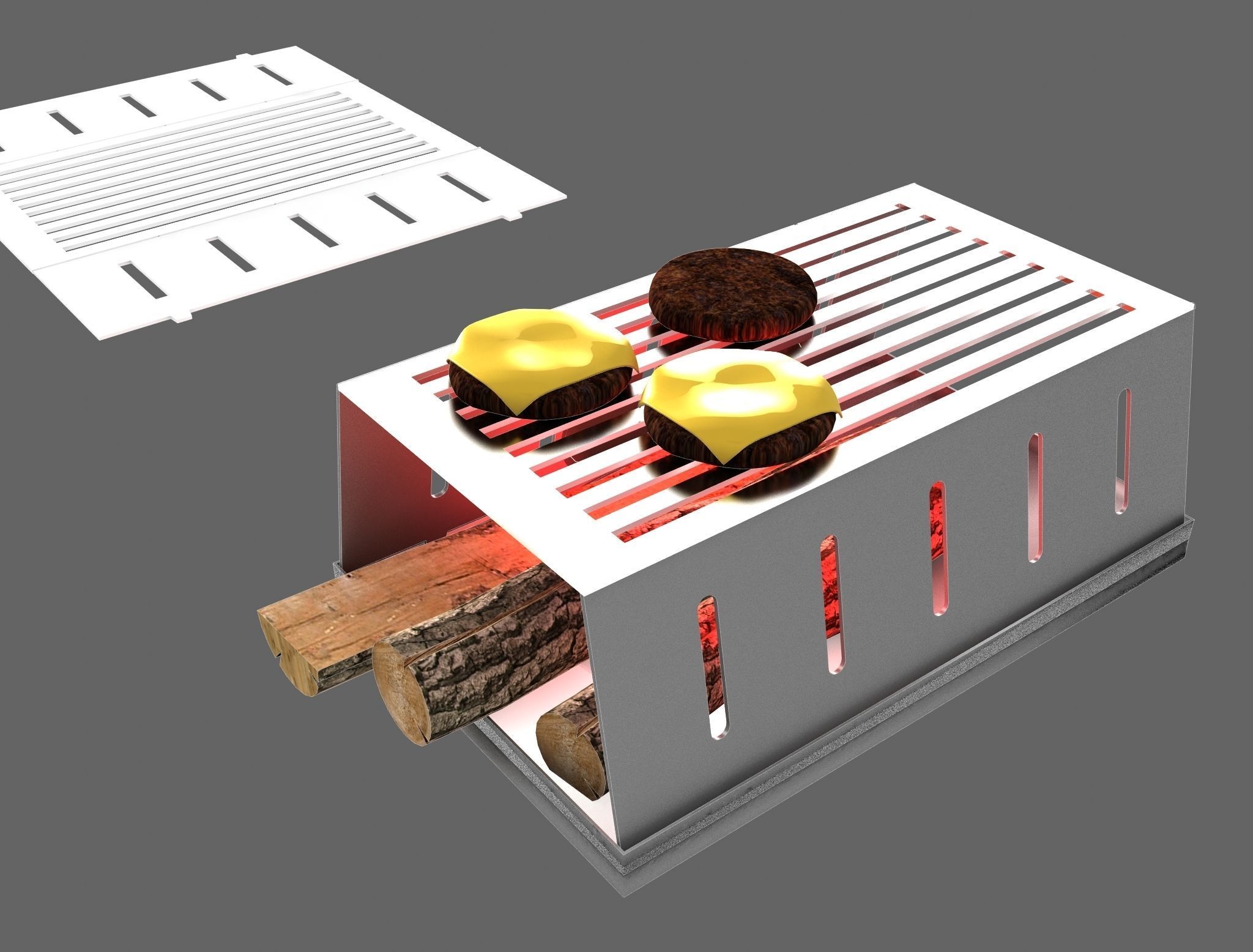 barbeque portable 3D model_2
