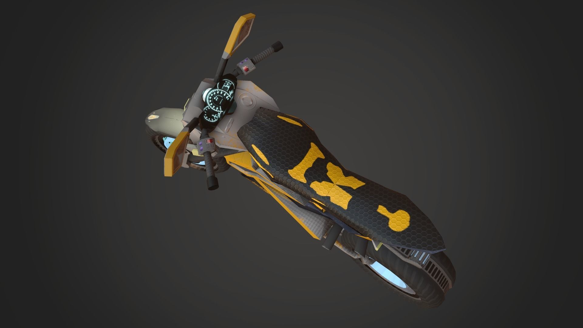 Motorcycle Fantasy Bee Style Custom Concept Low-poly 3D model_16