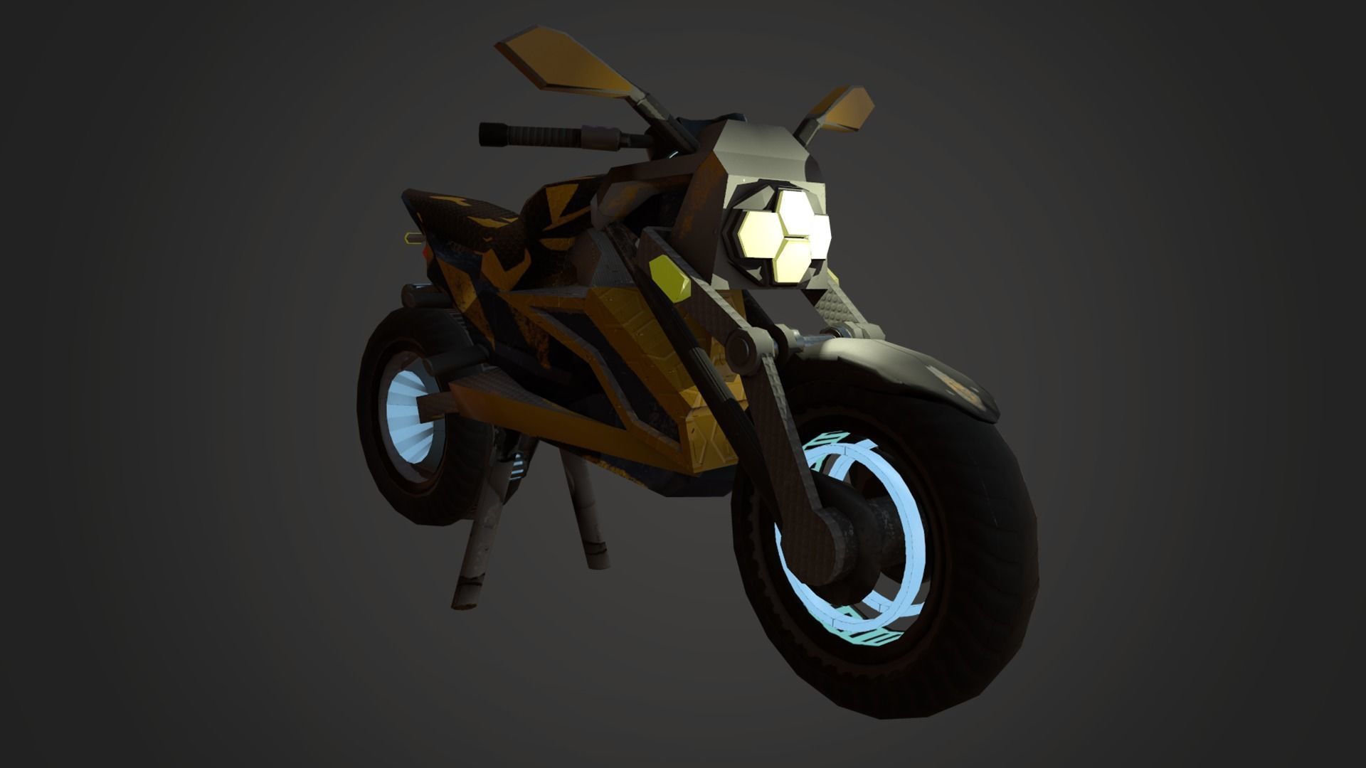 Motorcycle Fantasy Bee Style Custom Concept Low-poly 3D model_8