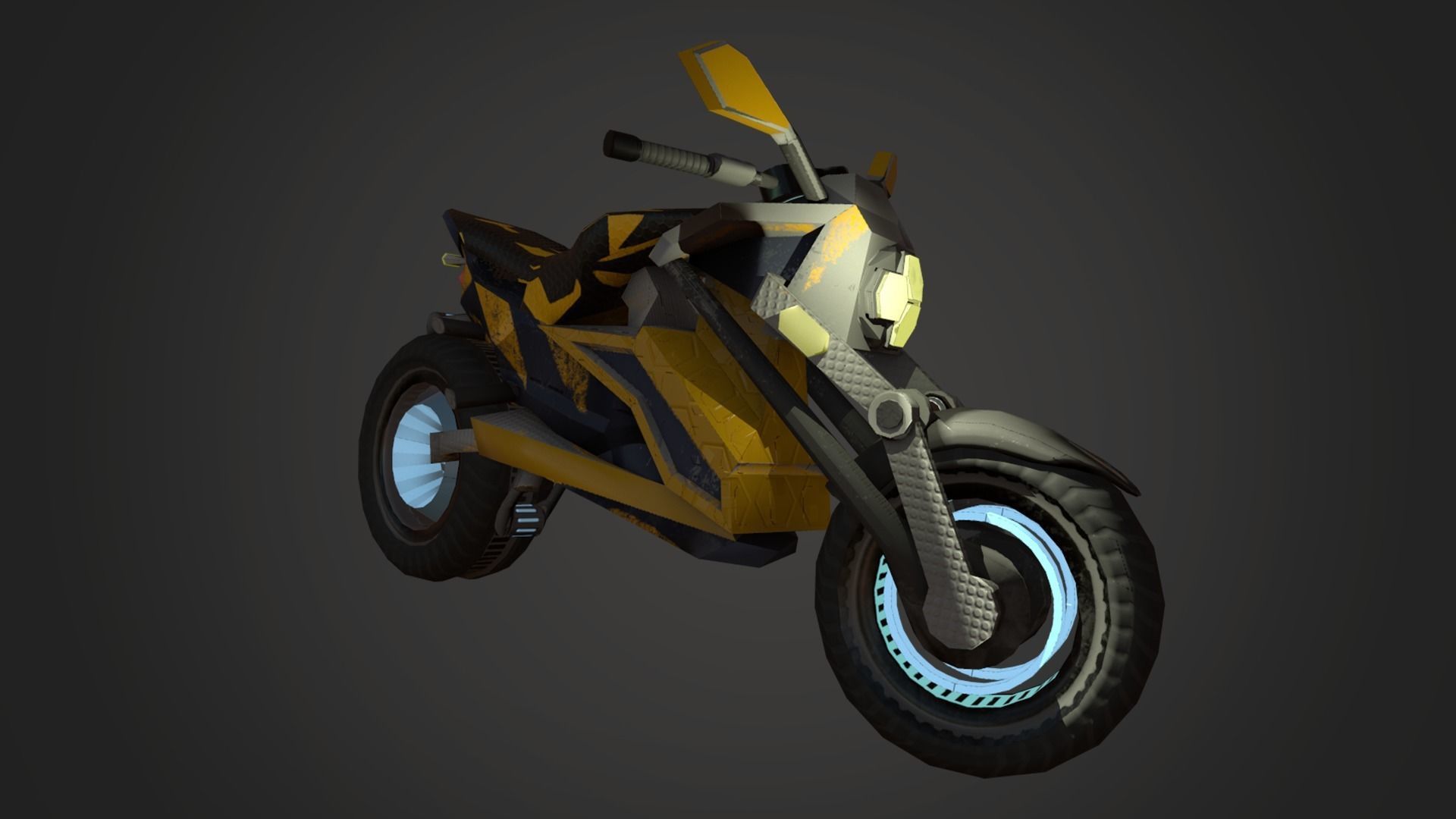 Motorcycle Fantasy Bee Style Custom Concept Low-poly 3D model_10
