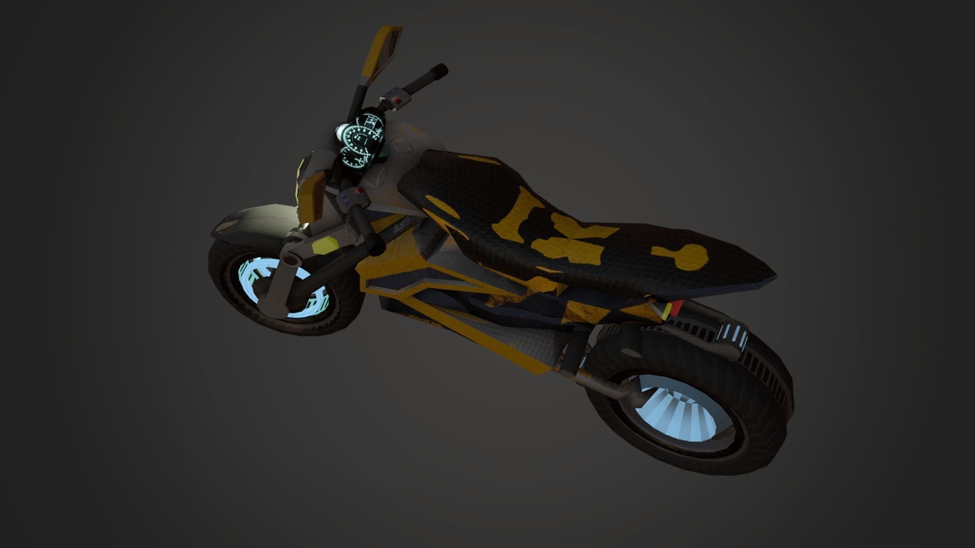 Motorcycle Fantasy Bee Style Custom Concept Low-poly 3D model_11