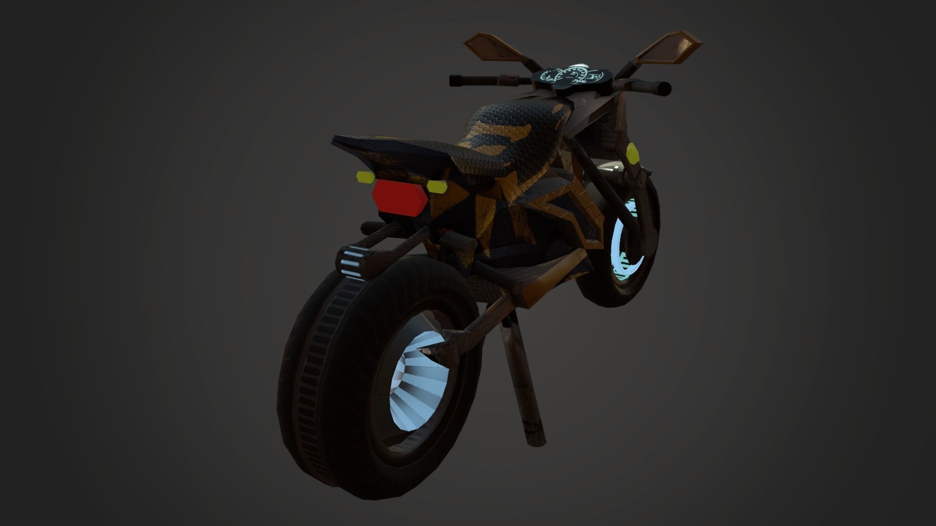 Motorcycle Fantasy Bee Style Custom Concept Low-poly 3D model_9