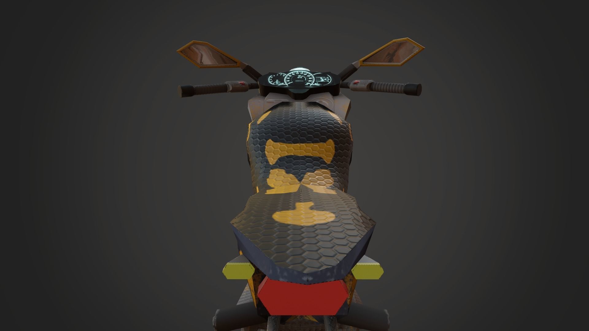 Motorcycle Fantasy Bee Style Custom Concept Low-poly 3D model_6