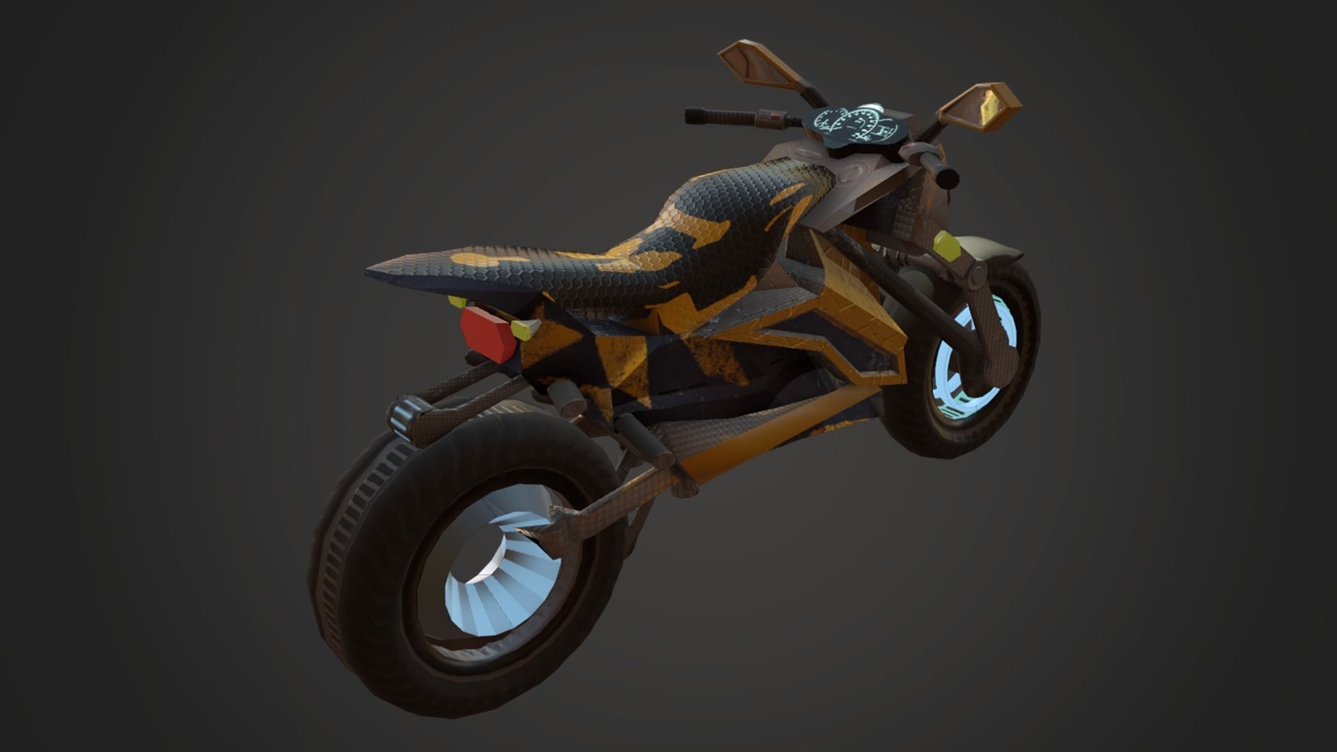 Motorcycle Fantasy Bee Style Custom Concept Low-poly 3D model_5