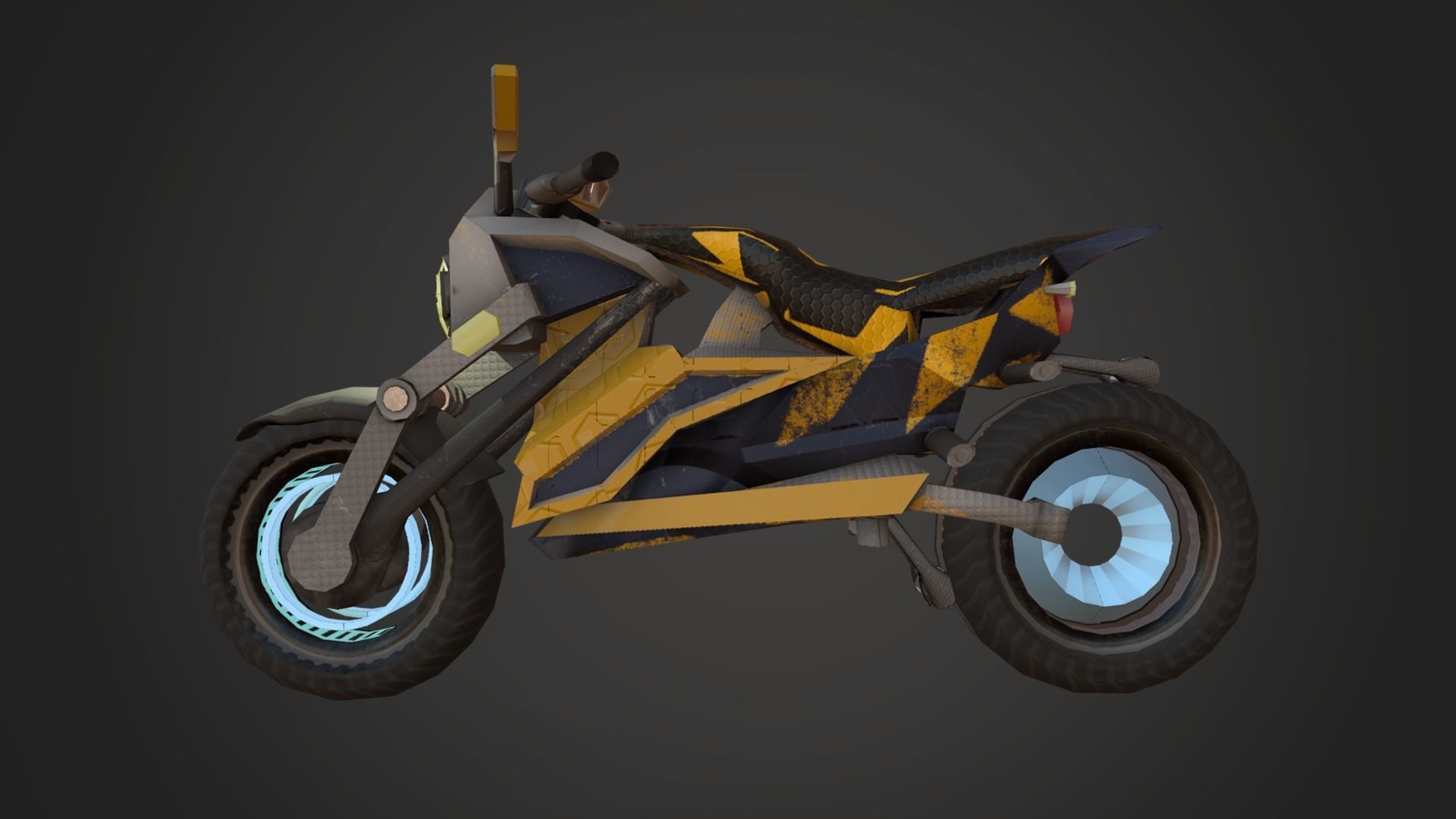 Motorcycle Fantasy Bee Style Custom Concept Low-poly 3D model_4