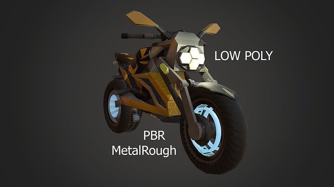 Motorcycle Fantasy Bee Style Custom Concept Low-poly 3D model