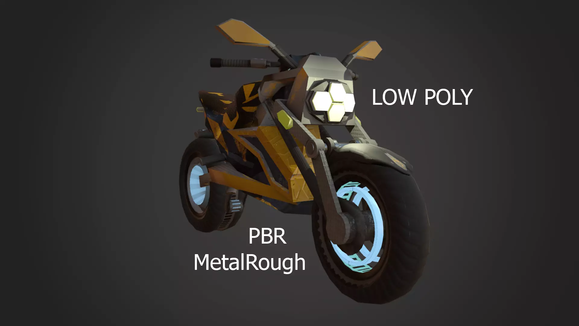 Motorcycle Fantasy Bee Style Custom Concept Low-poly 3D model_0