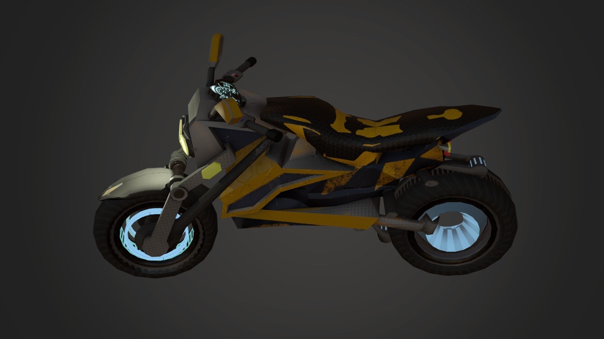 Motorcycle Fantasy Bee Style Custom Concept Low-poly 3D model_13