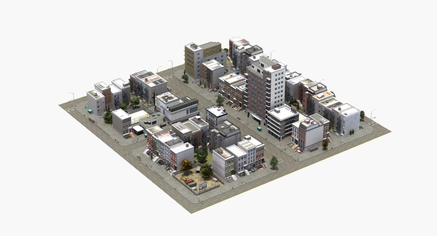 Residential City Block 3D model_24
