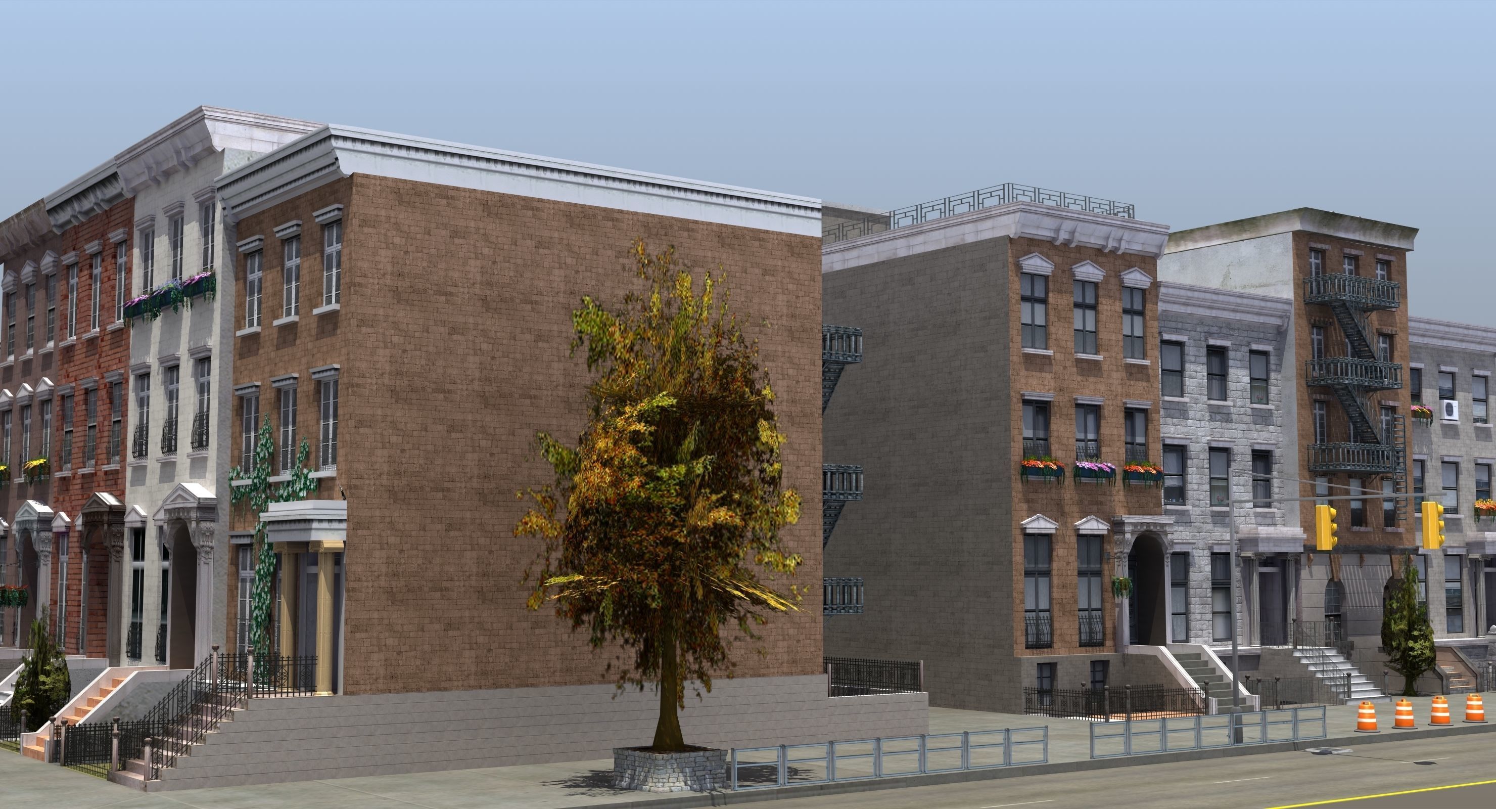 Residential City Block 3D model_36