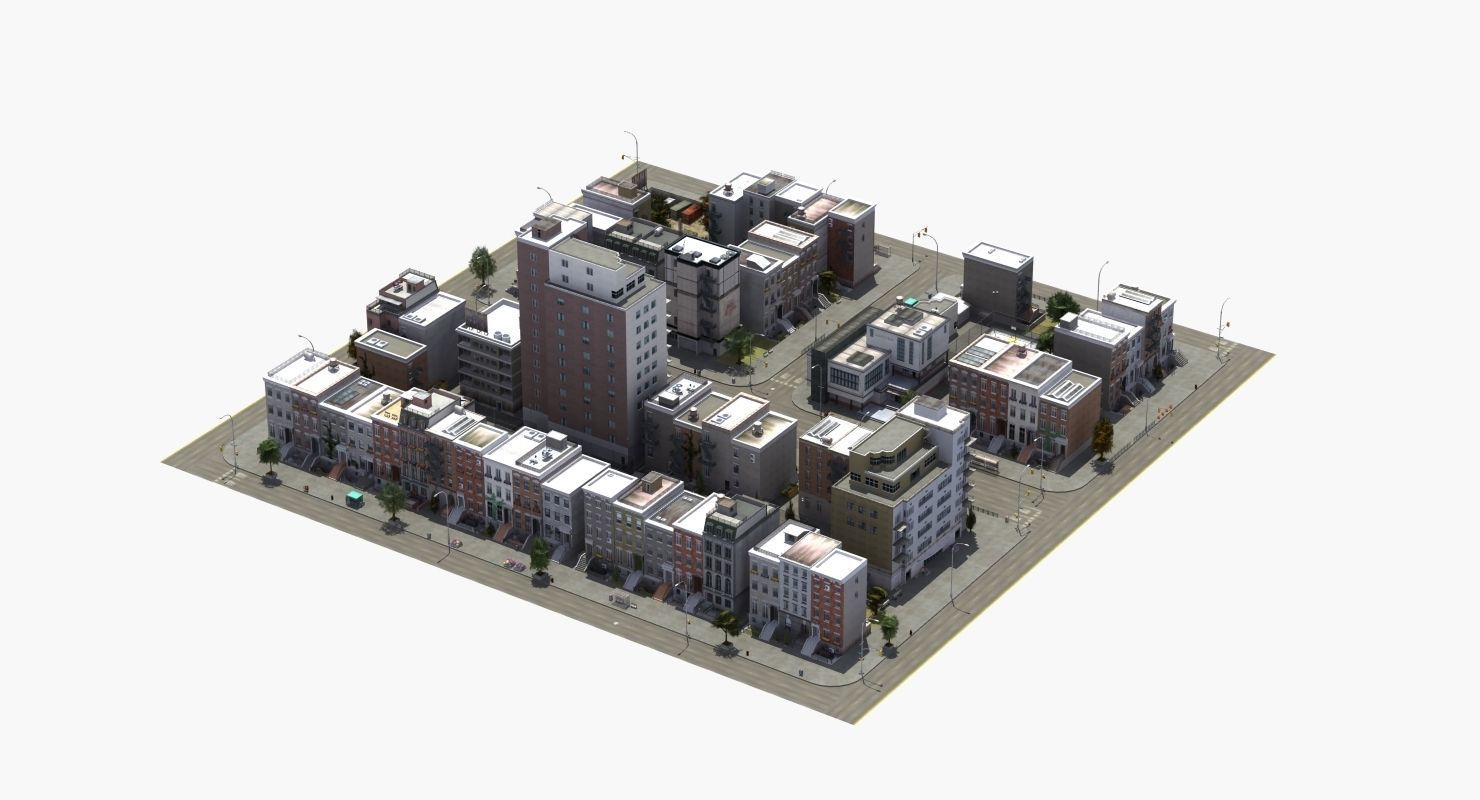 Residential City Block 3D model_51