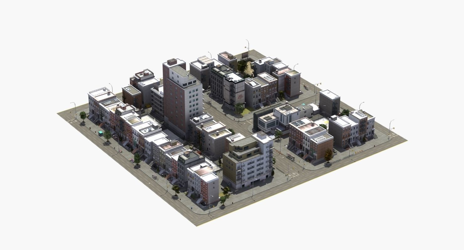 Residential City Block 3D model_30