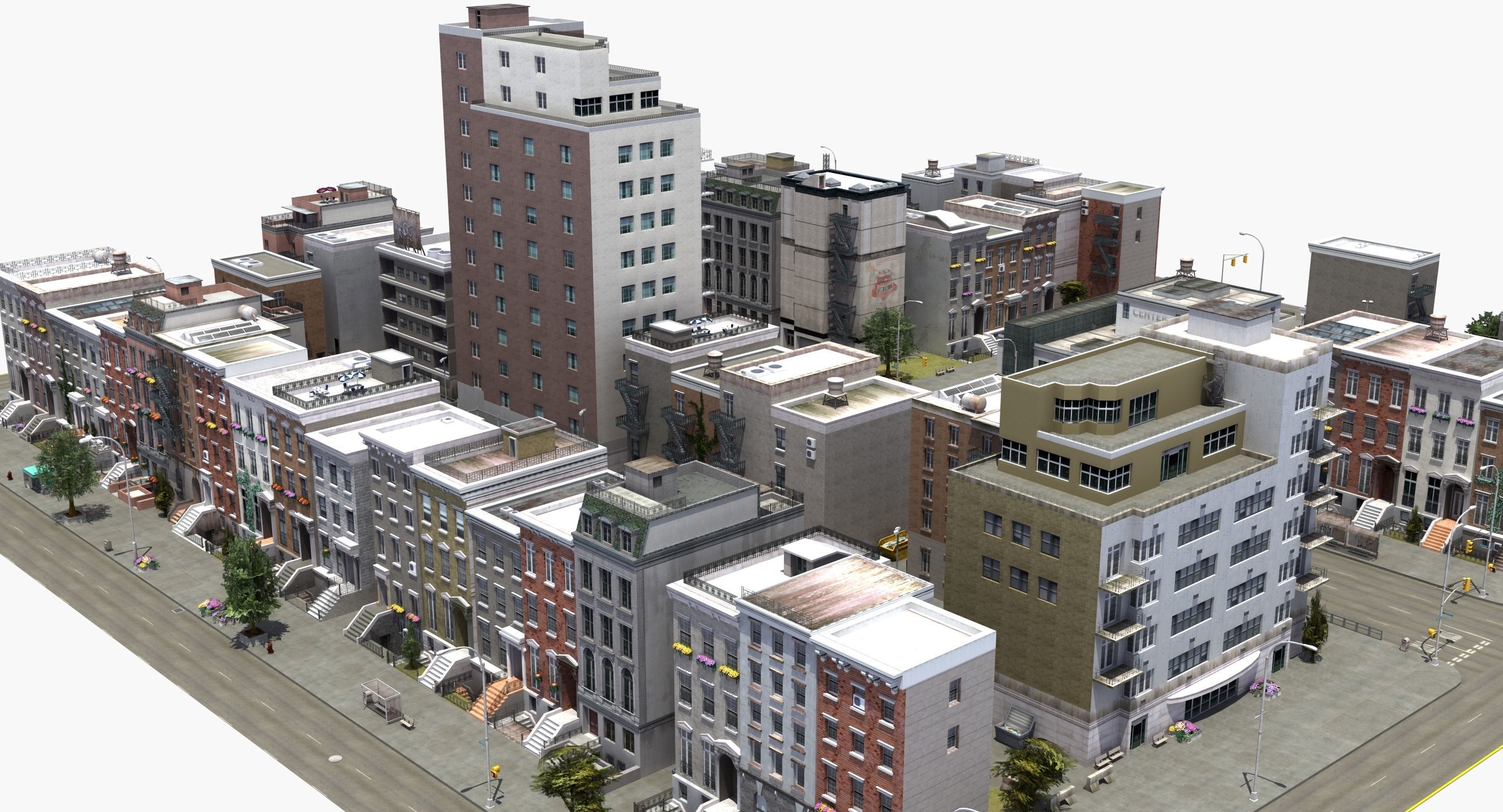 Residential City Block 3D model_15