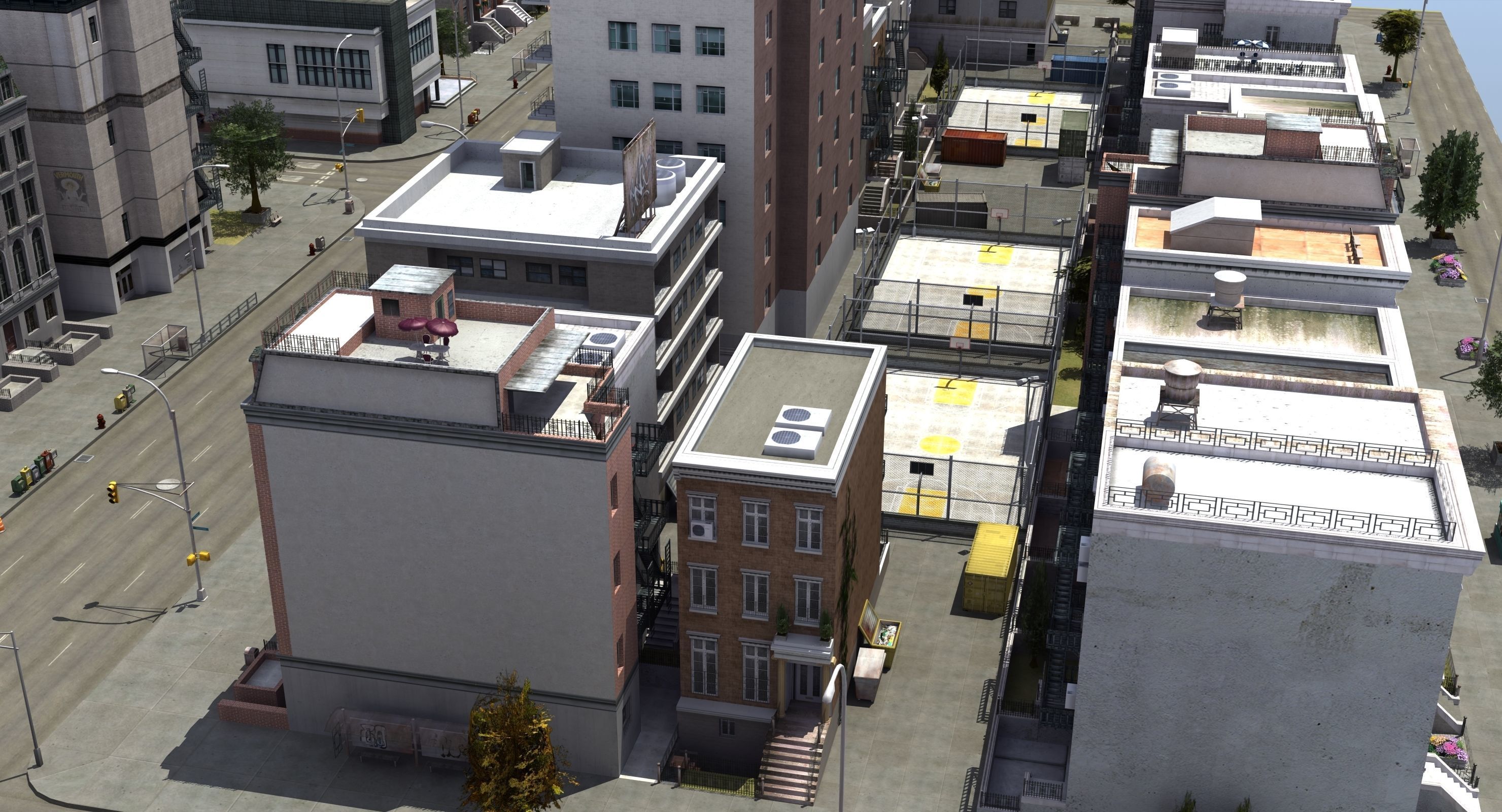 Residential City Block 3D model_44
