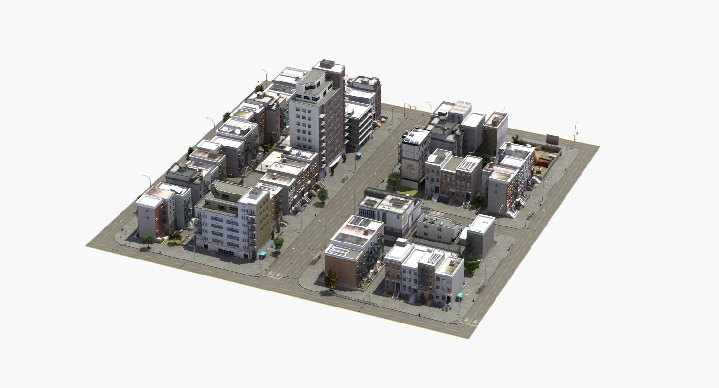 Residential City Block 3D model_28