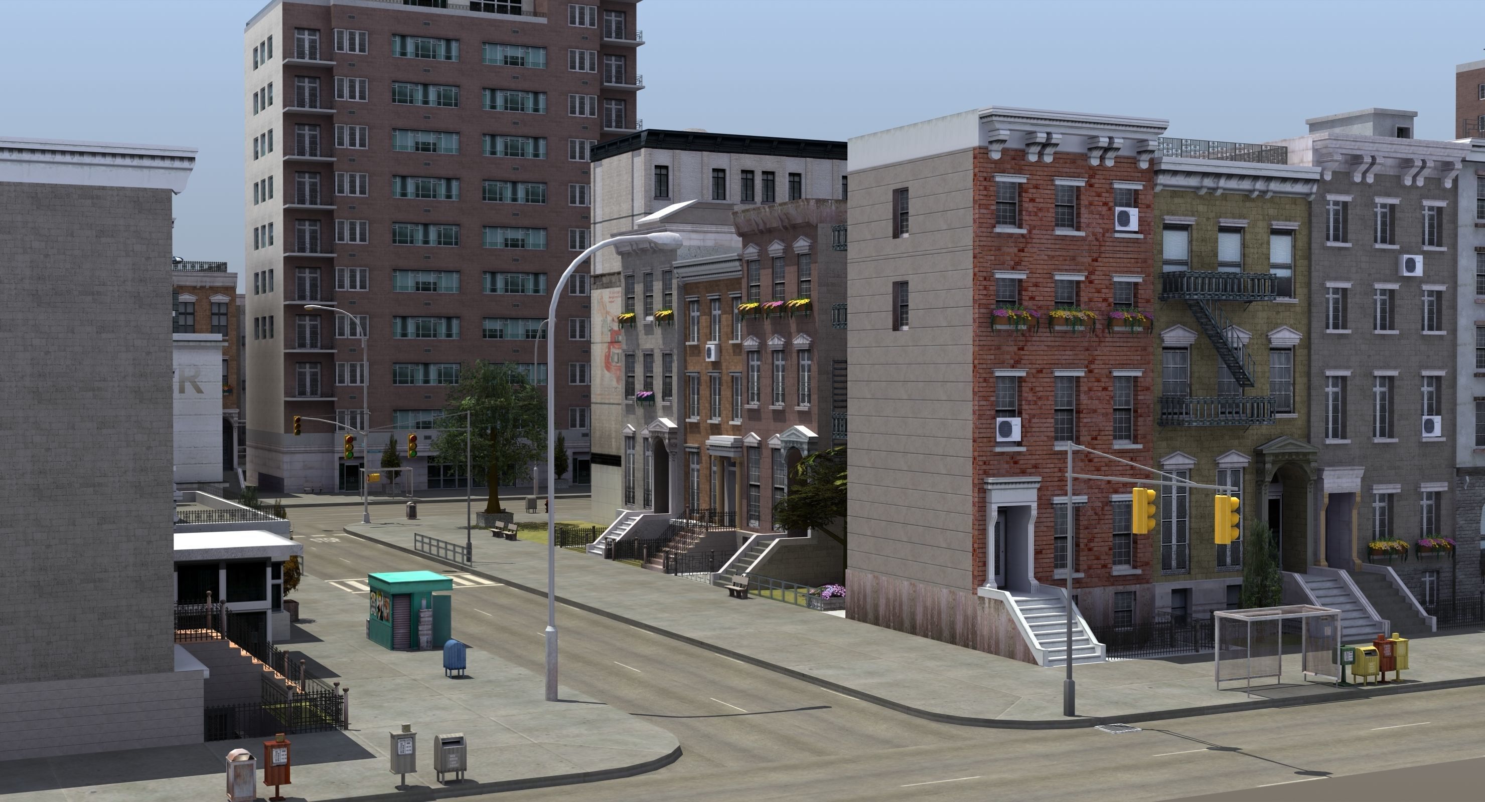 Residential City Block 3D model_5
