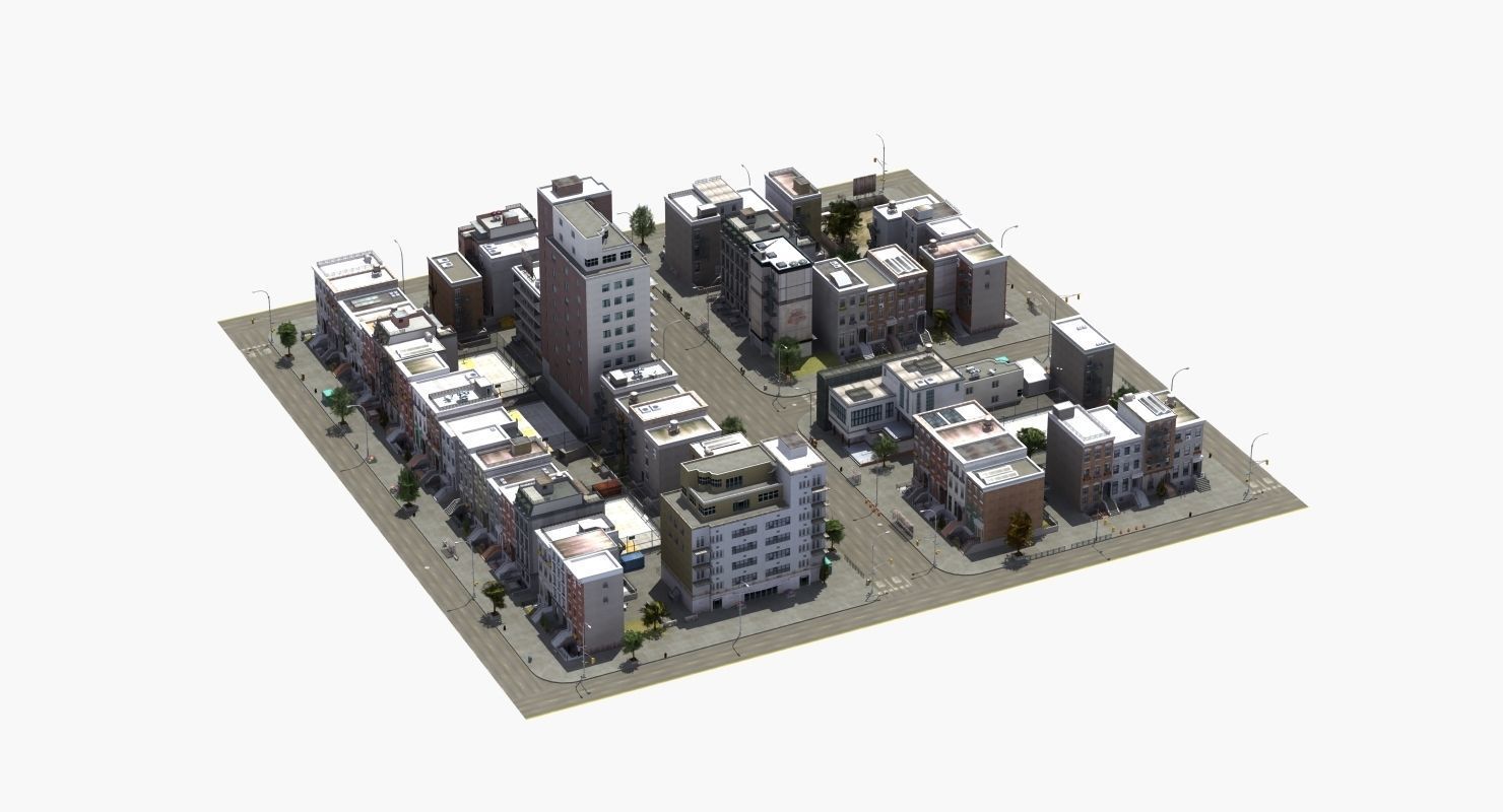 Residential City Block 3D model_46