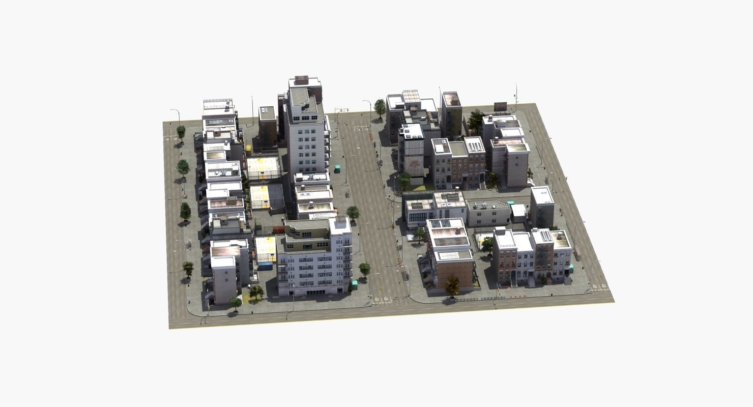 Residential City Block 3D model_29