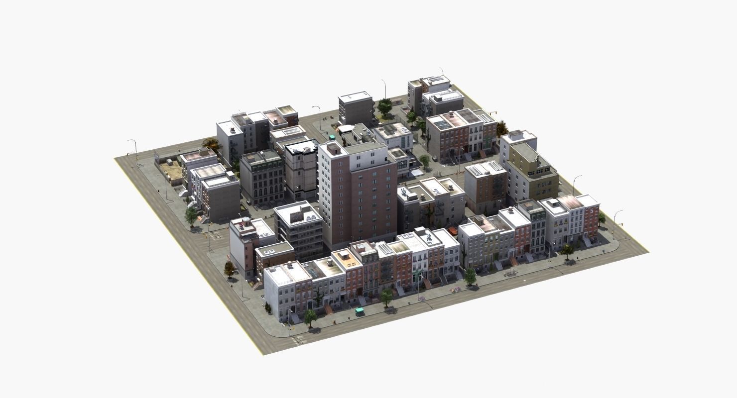Residential City Block 3D model_48
