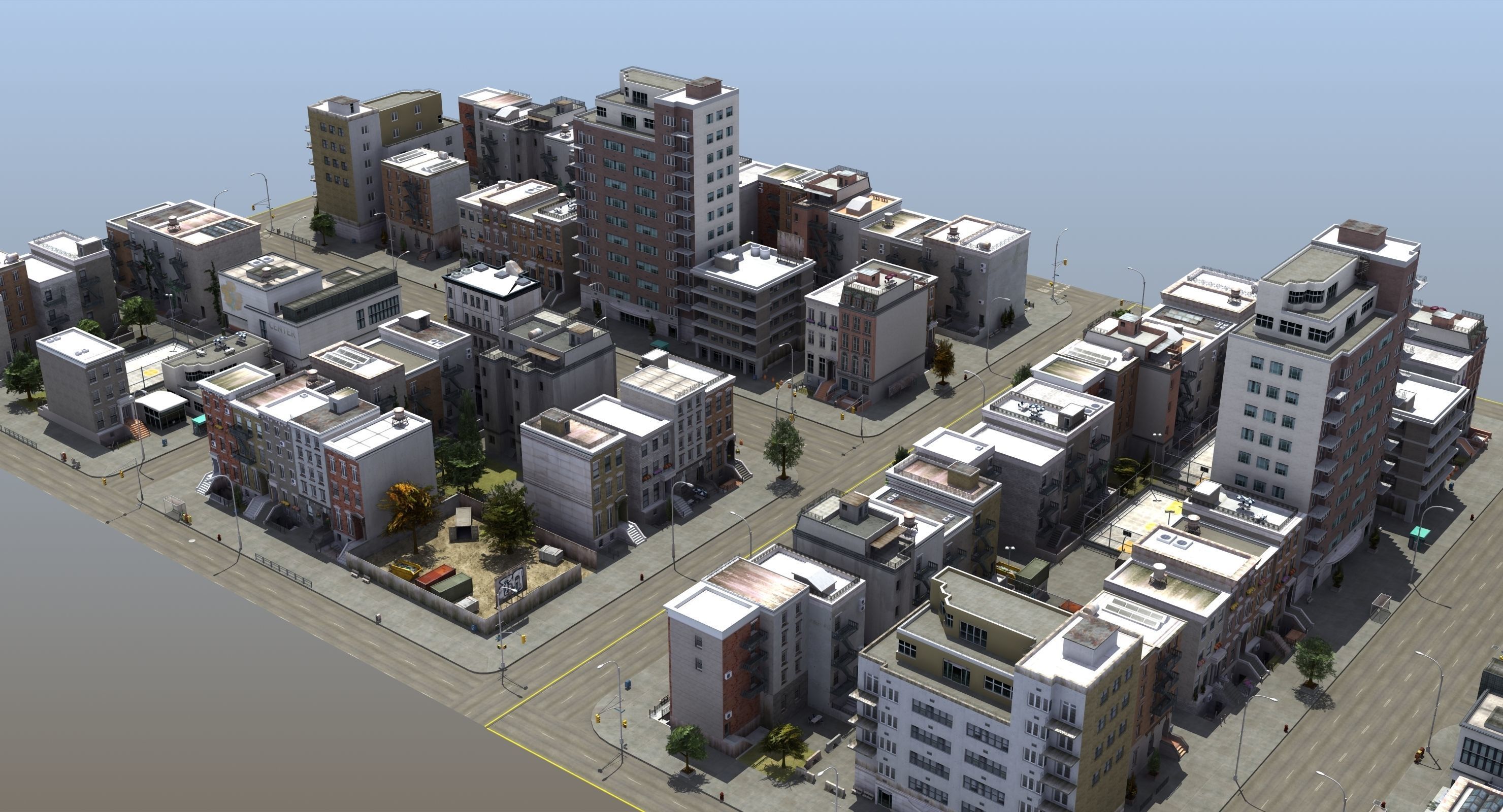 Residential City Block 3D model_8