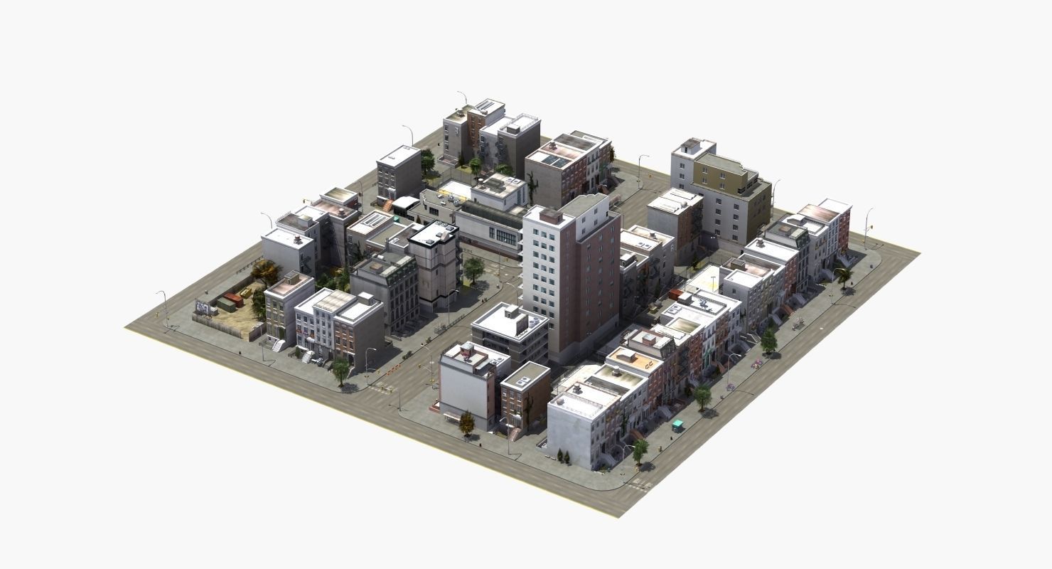 Residential City Block 3D model_53