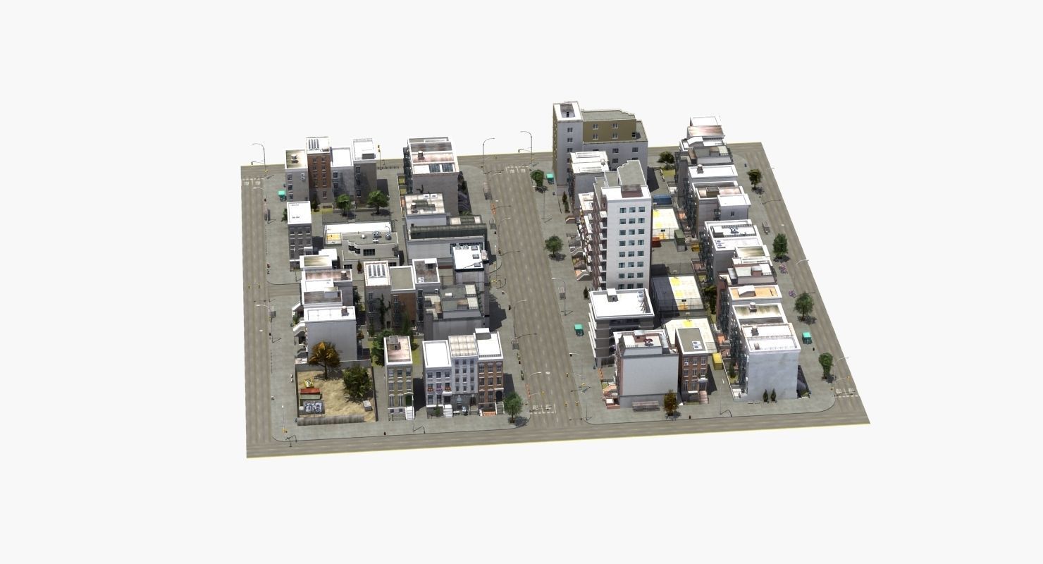 Residential City Block 3D model_25