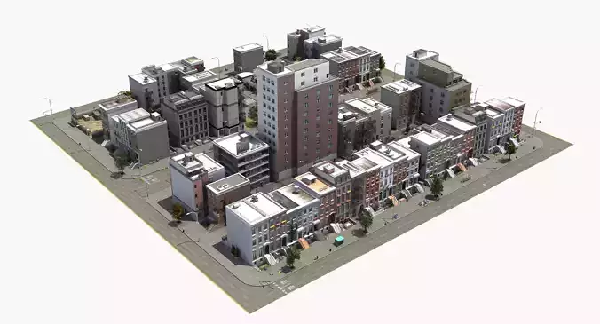 Residential City Block 3D model