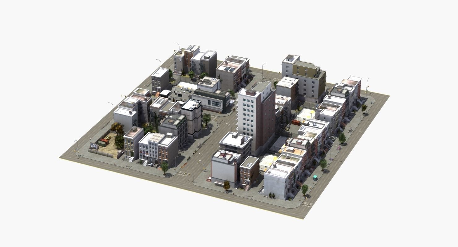 Residential City Block 3D model_22