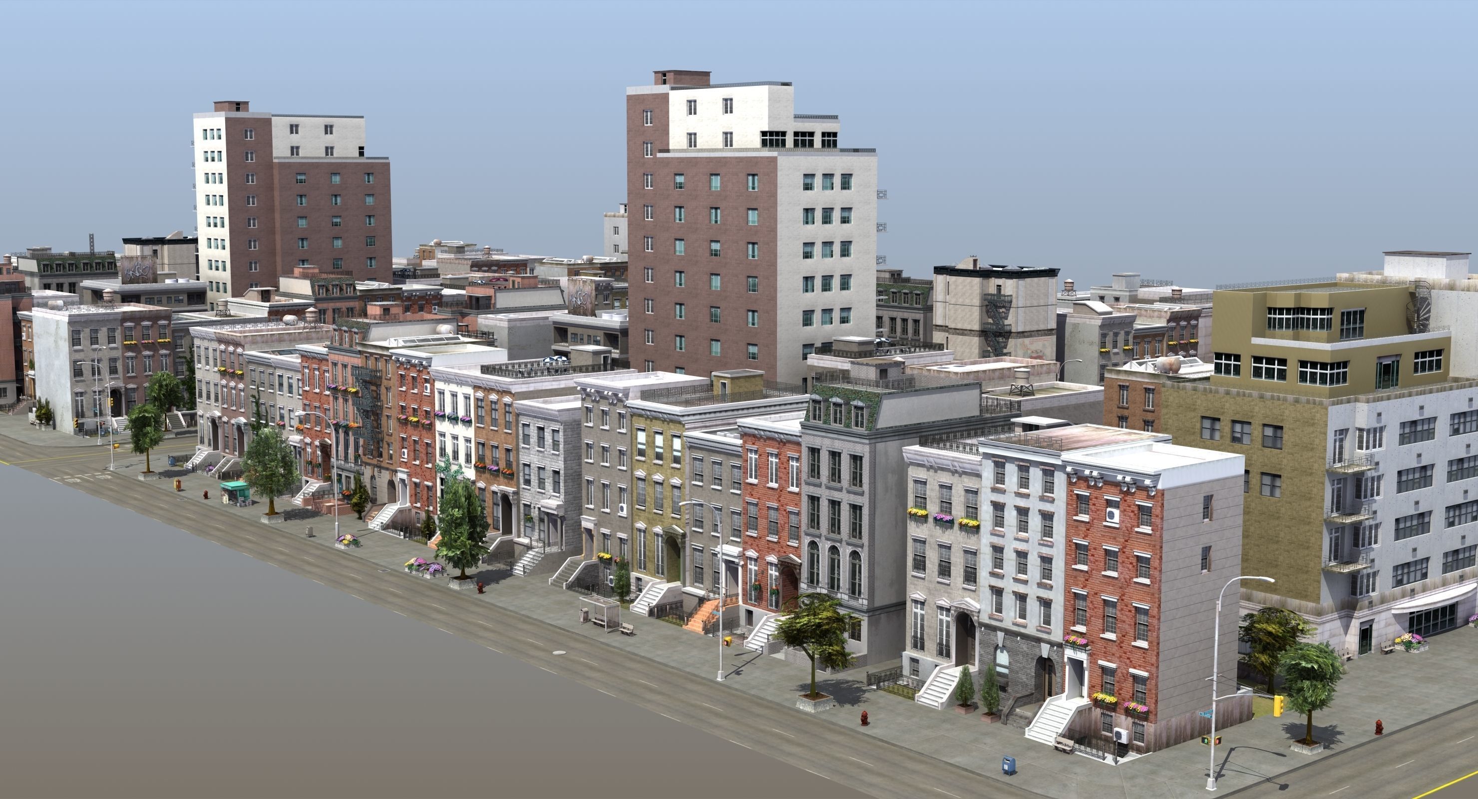 Residential City Block 3D model_11