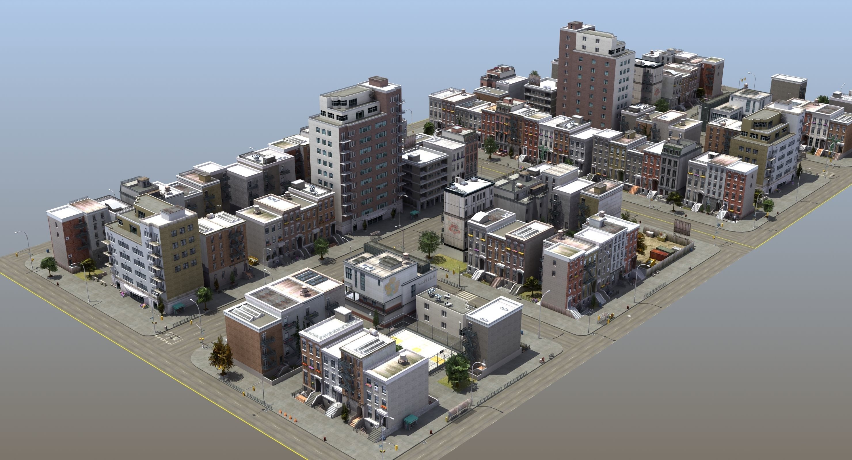 Residential City Block 3D model_39