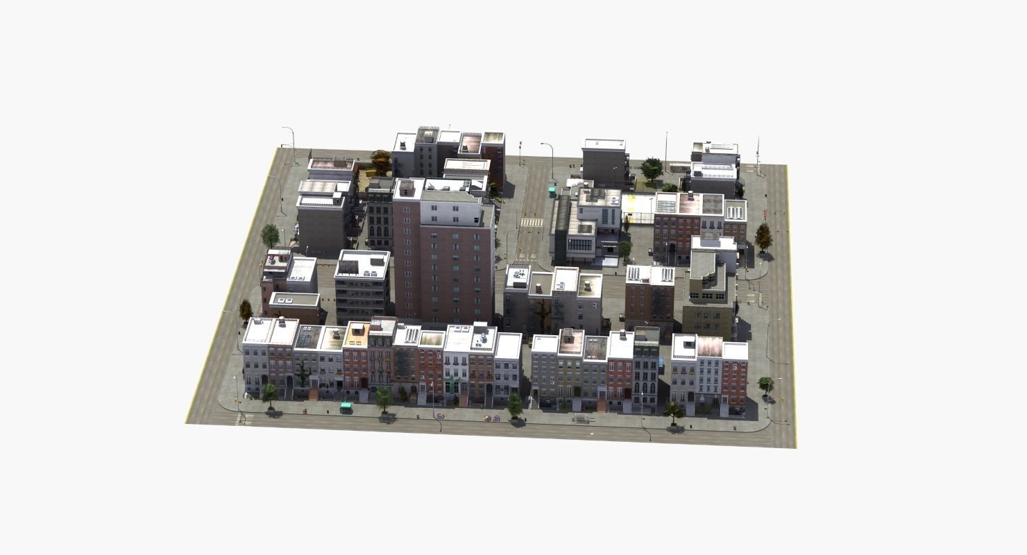 Residential City Block 3D model_45