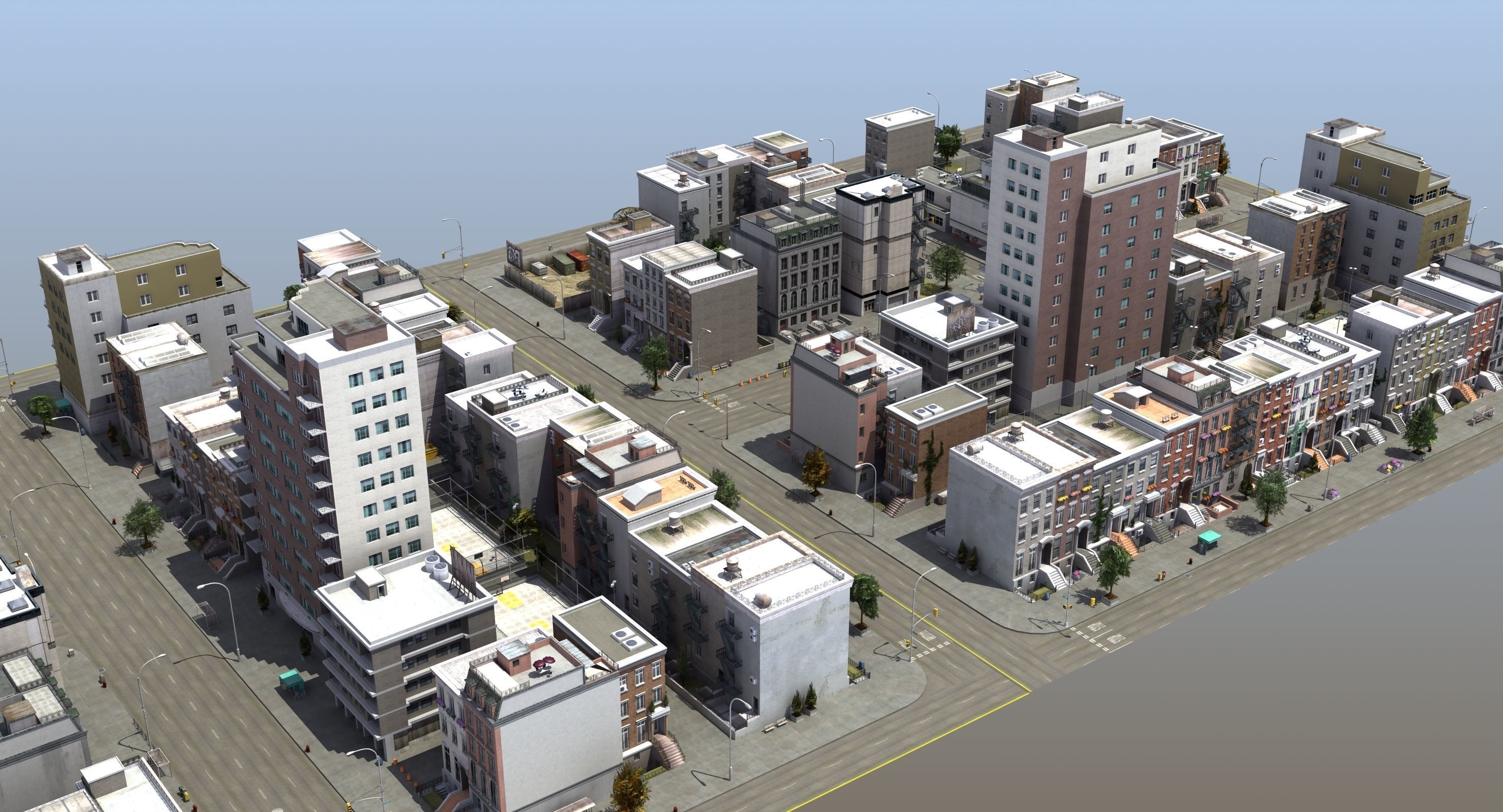 Residential City Block 3D model_2