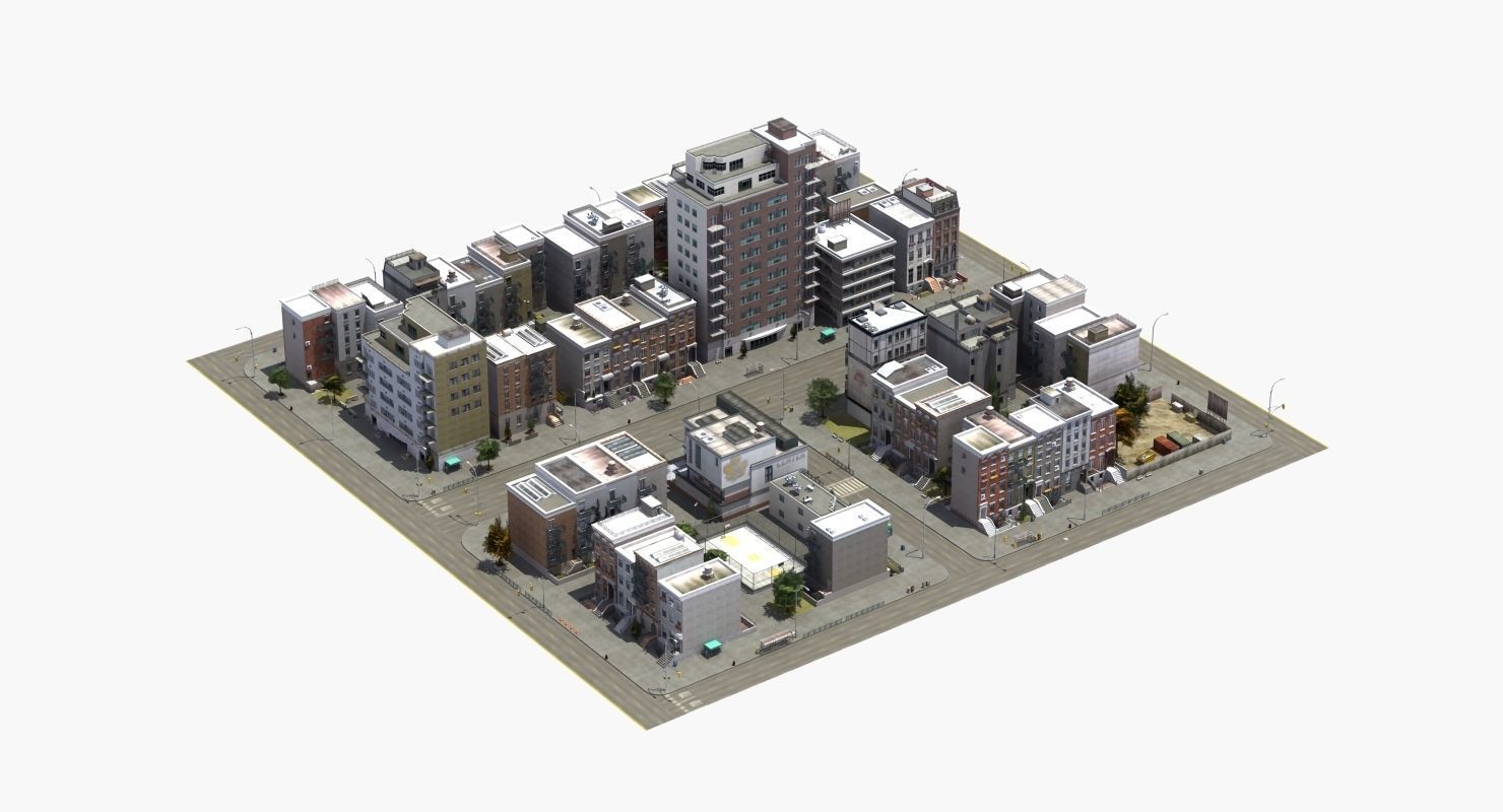 Residential City Block 3D model_27