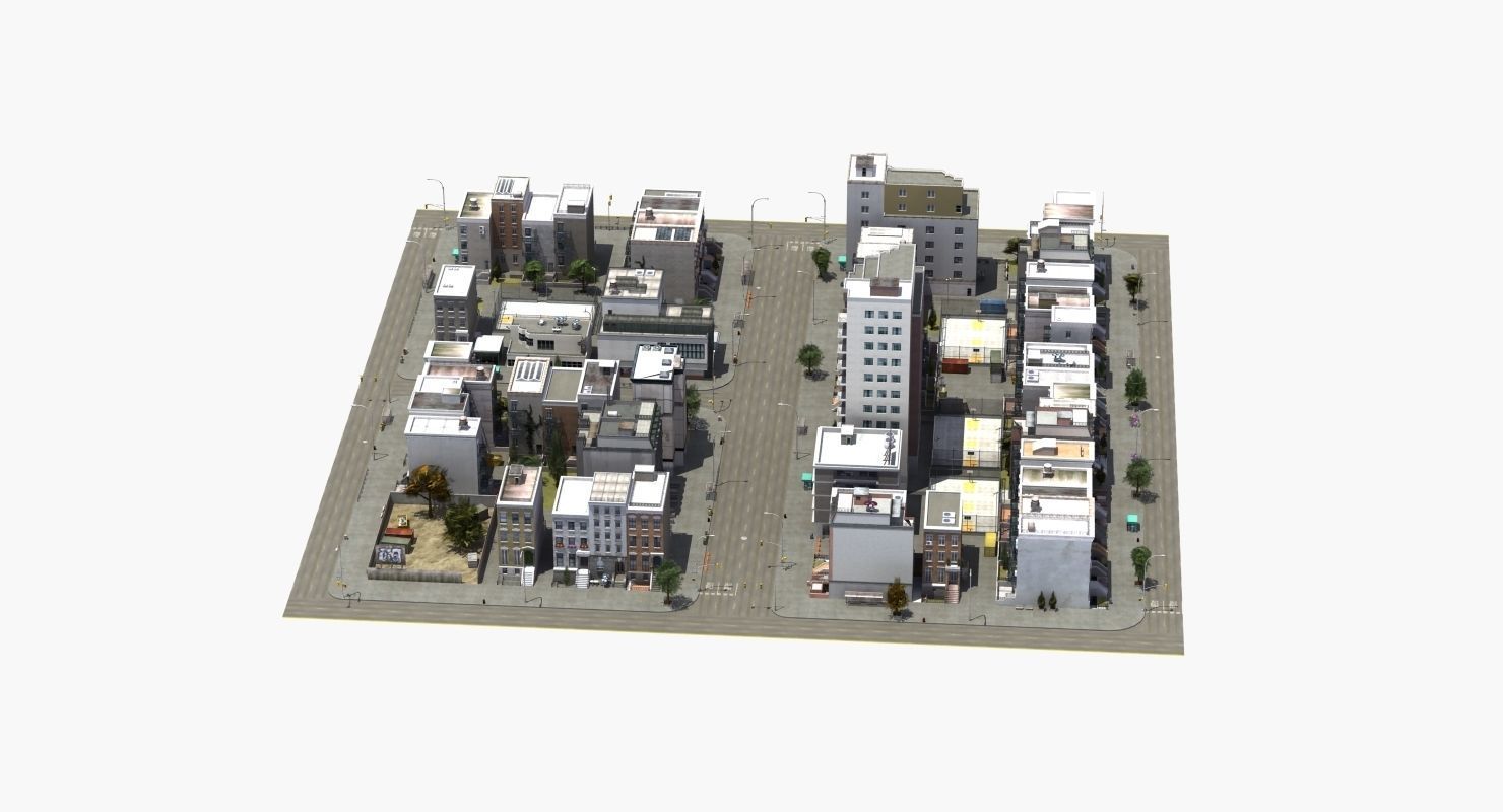 Residential City Block 3D model_47
