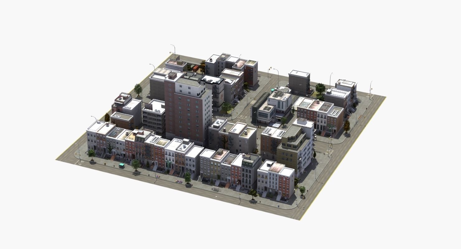 Residential City Block 3D model_31