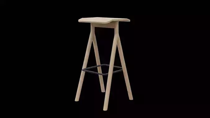 YKSI stool-oak wood