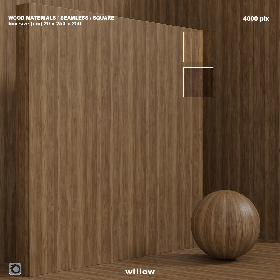 Wood material Willow seamless Texture MAX OBJ