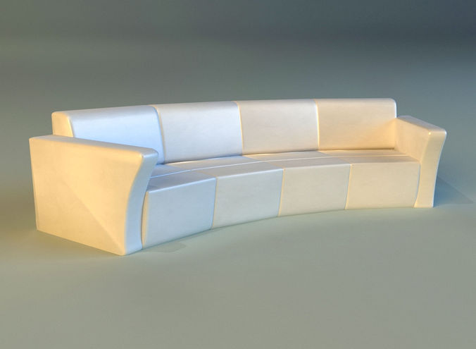 Sofa luxury leather for cafe arc 3D model
