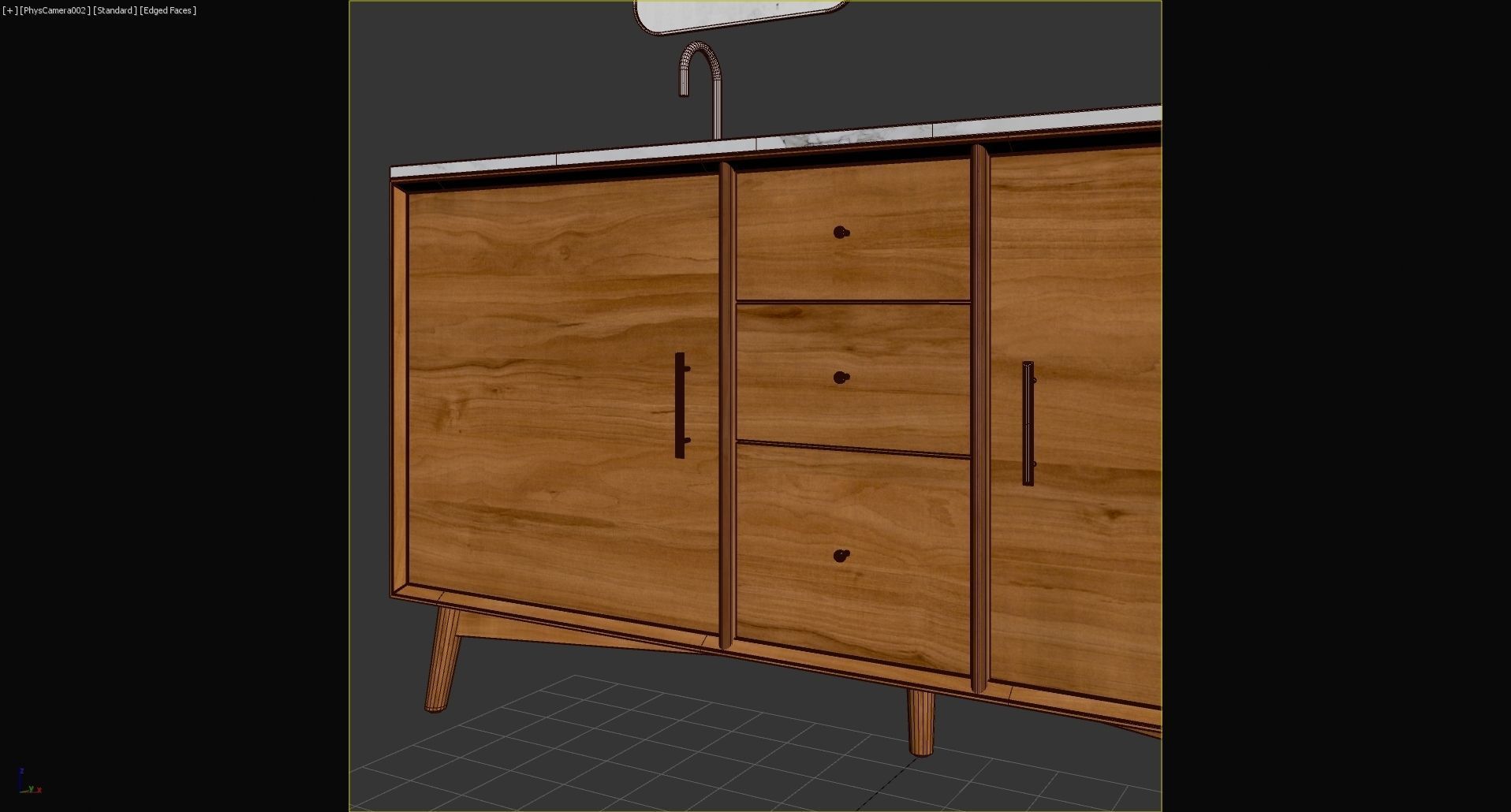 Mid Century Double Bath Vanity - Acorn 3D model_4