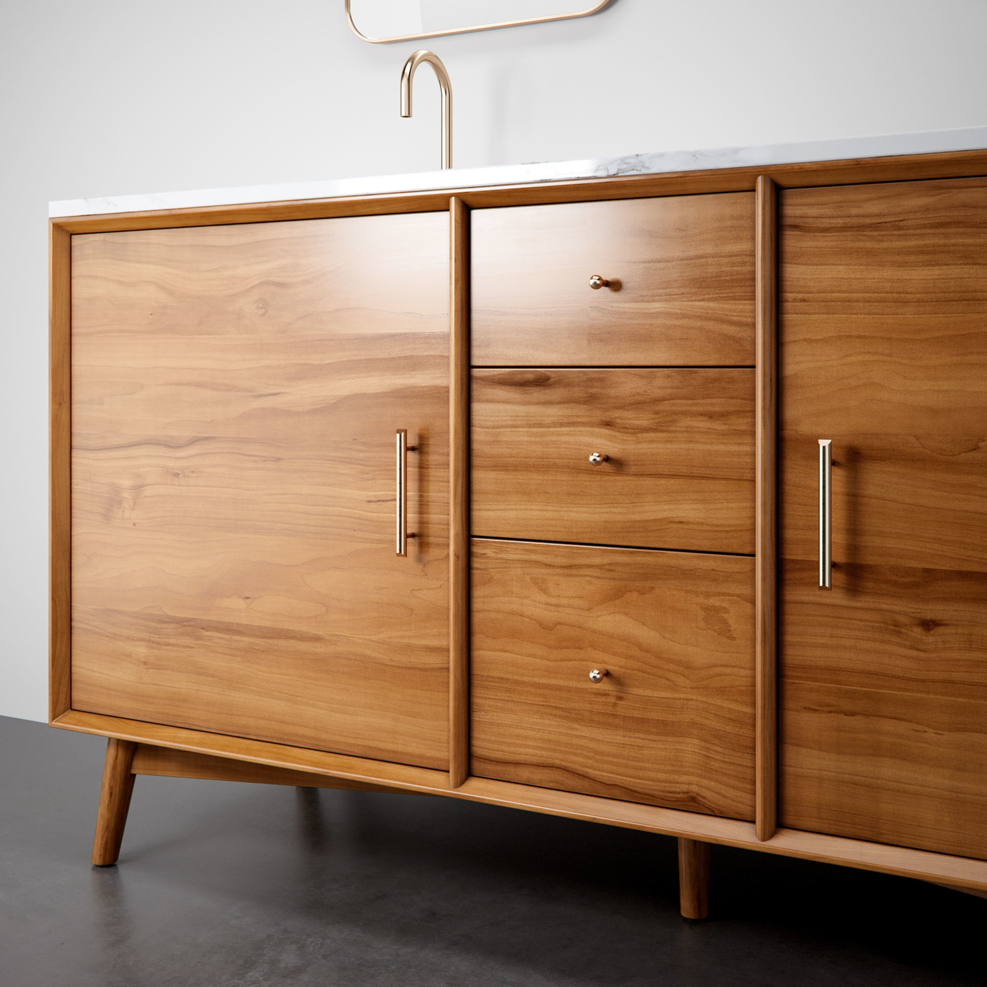 Mid Century Double Bath Vanity - Acorn 3D model_1